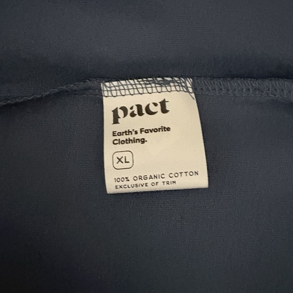 Pact 100% Organic Cotton T Shirt Dress Size XL Minimalist Casual Pocket Navy - Picture 8 of 9